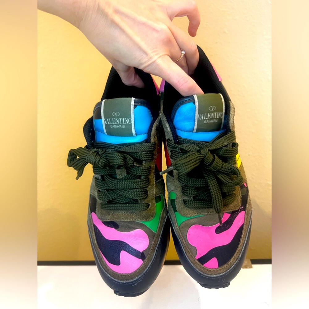 Valentino Rock Runner Sneakers (Camo Multicolor)